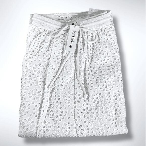 NWT The Drop Women's Giorgi Lace Full Skirt, 100% Cotton, White, XXL (18) - Picture 5 of 5